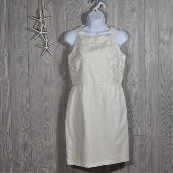 Loft Halter Laser Cut Dress Size 0 Floral Wedding Party Cocktail - Picture 9 of 9